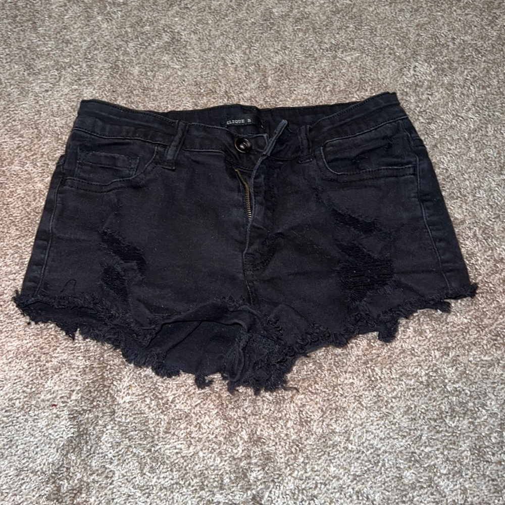 Black jean shorts